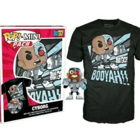 NEW FUNKO POP TEEN TITANS CYBORG Tee & Vinyl Figur - Picture 1 of 4
